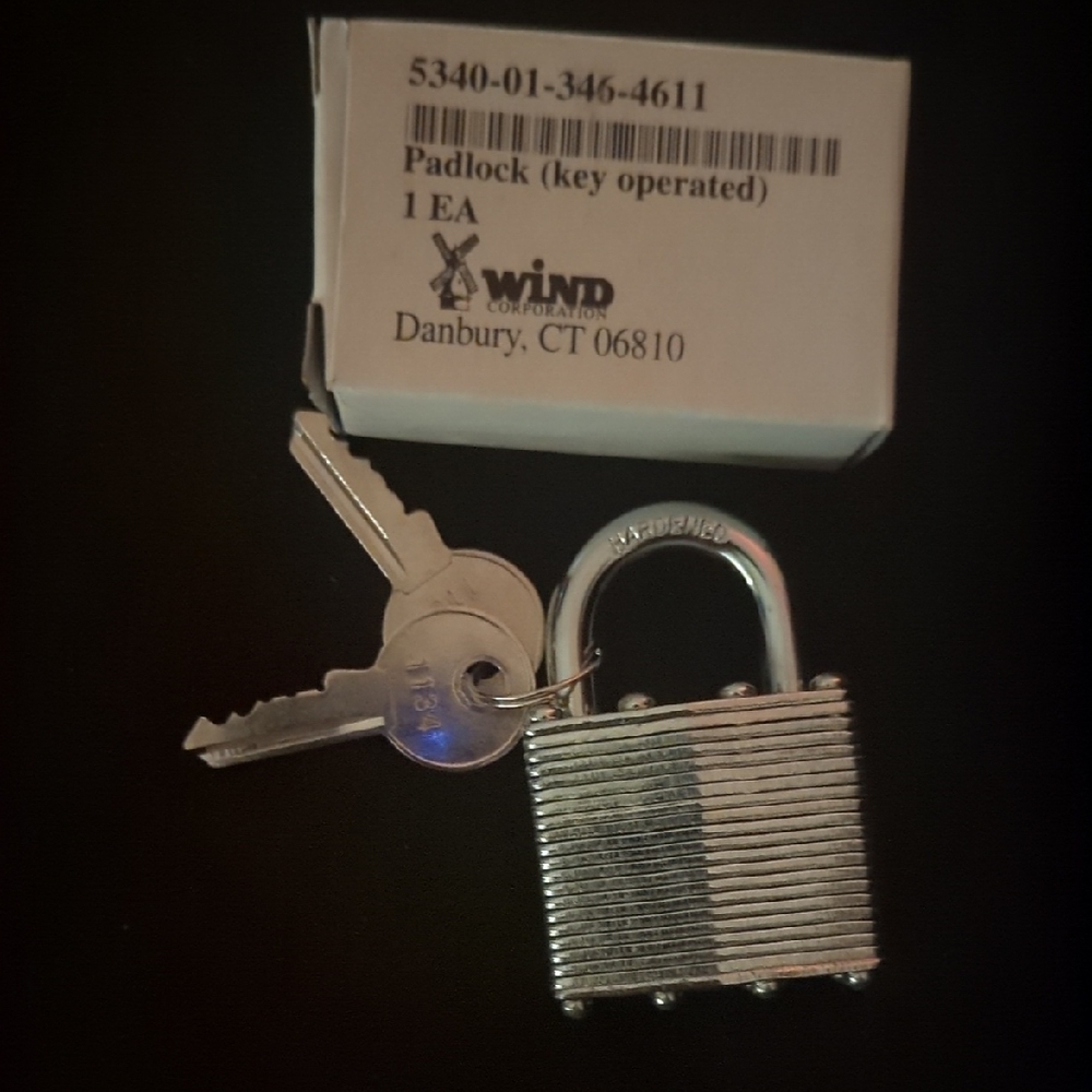 New - Wind Corporation Key Operated Silver Padlock